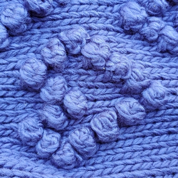 Hayden Hand-knotted Bubble Cardigan sweater s/m Royal blue Hearts design - Picture 2 of 5